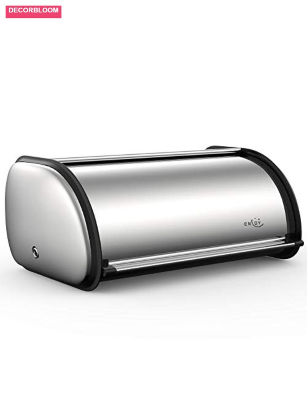 Stainless Steel Large Capacity Bread Box Roll Top Lid Kitchen Counter Storage